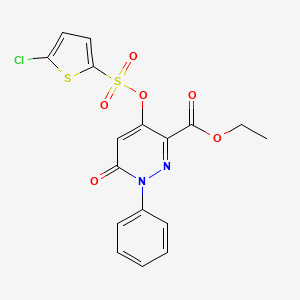 Ethyl 4-(((5-chlorothiophen-2-yl)sulfonyl)oxy)-6-oxo-1-phenyl-1,6-dihydropyridazine-3-carboxylate