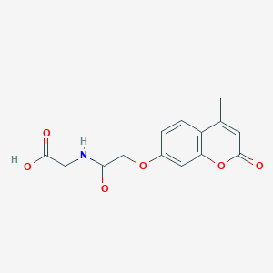 molecular formula C14H13NO6 B2670624 N-{[(4-甲基-2-氧代-2H-香豆素-7-基)氧基]乙酰}甘氨酸 CAS No. 307525-71-9