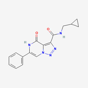 B2670634 N-(cyclopropylmethyl)-4-oxo-6-phenyl-4,5-dihydro[1,2,3]triazolo[1,5-a]pyrazine-3-carboxamide CAS No. 2108839-62-7