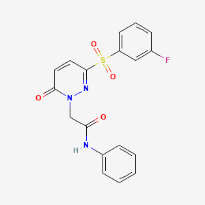 B2670640 2-(3-((3-fluorophenyl)sulfonyl)-6-oxopyridazin-1(6H)-yl)-N-phenylacetamide CAS No. 1251573-45-1