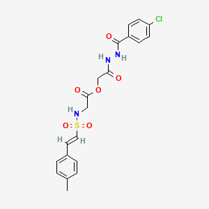 molecular formula C20H20ClN3O6S B2670651 [2-[2-(4-chlorobenzoyl)hydrazinyl]-2-oxoethyl] 2-[[(E)-2-(4-methylphenyl)ethenyl]sulfonylamino]acetate CAS No. 878108-77-1