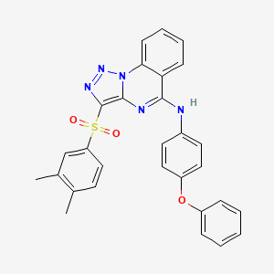 molecular formula C29H23N5O3S B2670653 3-((3,4-dimethylphenyl)sulfonyl)-N-(4-phenoxyphenyl)-[1,2,3]triazolo[1,5-a]quinazolin-5-amine CAS No. 893275-94-0