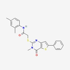 molecular formula C23H21N3O2S2 B2670655 N-(2,5-dimethoxybenzyl)-4-pyridin-3-ylbenzamide CAS No. 1105251-60-2