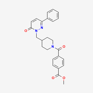 molecular formula C25H25N3O4 B2670656 甲基-4-{4-[(6-氧代-3-苯基-1,6-二氢嘧啶-1-基)甲基]哌啶-1-甲酰基}苯甲酸酯 CAS No. 2097917-60-5