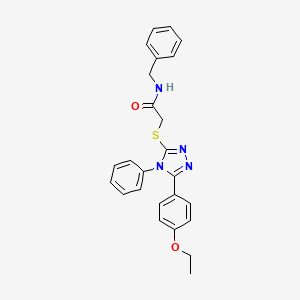 molecular formula C25H24N4O2S B2670657 N-benzyl-2-{[5-(4-ethoxyphenyl)-4-phenyl-4H-1,2,4-triazol-3-yl]sulfanyl}acetamide CAS No. 763126-26-7