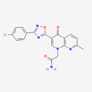 molecular formula C19H14ClN5O3 B2670661 2-(3-(3-(4-氯苯基)-1,2,4-噁二唑-5-基)-7-甲基-4-氧代-1,8-萘啉-1(4H)-基)乙酰胺 CAS No. 1030131-98-6