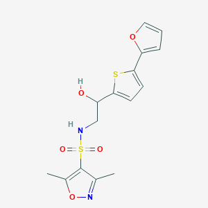 molecular formula C15H16N2O5S2 B2670677 N-{2-[5-(furan-2-yl)thiophen-2-yl]-2-hydroxyethyl}-3,5-dimethyl-1,2-oxazole-4-sulfonamide CAS No. 2320572-12-9