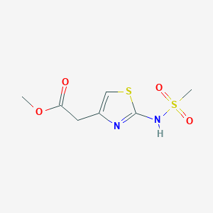 molecular formula C7H10N2O4S2 B2670689 甲基{2-[(甲磺基)氨基]-1,3-噻唑-4-基}乙酸酯 CAS No. 919749-95-4