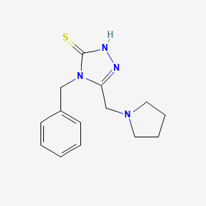 molecular formula C14H18N4S B2670695 4-benzyl-5-(pyrrolidin-1-ylmethyl)-4H-1,2,4-triazole-3-thiol CAS No. 790263-60-4