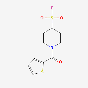 molecular formula C10H12FNO3S2 B2670698 1-(Thiophene-2-carbonyl)piperidine-4-sulfonyl fluoride CAS No. 2249292-88-2