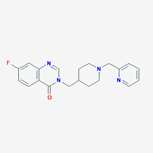 molecular formula C20H21FN4O B2670700 7-Fluoro-3-[[1-(pyridin-2-ylmethyl)piperidin-4-yl]methyl]quinazolin-4-one CAS No. 2415551-83-4