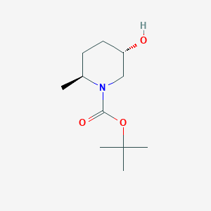 molecular formula C11H21NO3 B2670703 (2S,5S)-叔丁基-5-羟基-2-甲基哌啶-1-羧酸酯 CAS No. 1946010-85-0