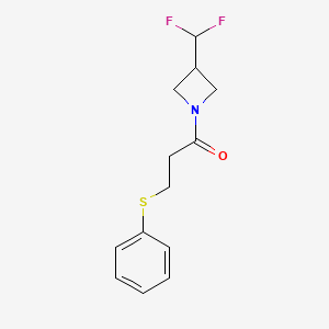 molecular formula C13H15F2NOS B2670705 1-(3-(Difluoromethyl)azetidin-1-yl)-3-(phenylthio)propan-1-one CAS No. 2310206-51-8