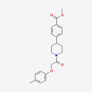 molecular formula C22H25NO4 B2670709 Methyl 4-(1-(2-(p-tolyloxy)acetyl)piperidin-4-yl)benzoate CAS No. 1421459-87-1