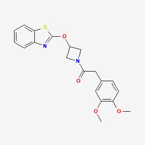 molecular formula C20H20N2O4S B2670724 1-(3-(Benzo[d]thiazol-2-yloxy)azetidin-1-yl)-2-(3,4-dimethoxyphenyl)ethanone CAS No. 1797958-50-9