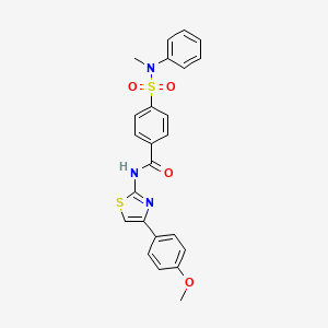 molecular formula C24H21N3O4S2 B2670730 N-[4-(4-甲氧基苯基)-1,3-噻唑-2-基]-4-[甲基(苯基)磺酰基]苯甲酰胺 CAS No. 325977-36-4