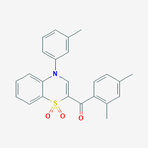 molecular formula C24H21NO3S B2670733 (2,4-二甲基苯基)[4-(3-甲基苯基)-1,1-二氧化-4H-1,4-苯并噻嗪-2-基]甲酮 CAS No. 1114660-47-7