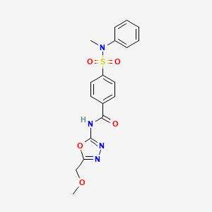 molecular formula C18H18N4O5S B2670739 N-[5-(甲氧基甲基)-1,3,4-噁二唑-2-基]-4-[甲基(苯基)磺酰基]苯甲酰胺 CAS No. 850936-12-8