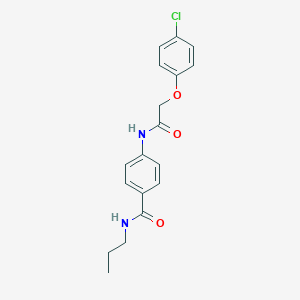 molecular formula C18H19ClN2O3 B267074 4-{[(4-chlorophenoxy)acetyl]amino}-N-propylbenzamide 