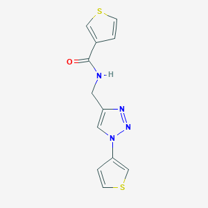 molecular formula C12H10N4OS2 B2670740 N-((1-(thiophen-3-yl)-1H-1,2,3-triazol-4-yl)methyl)thiophene-3-carboxamide CAS No. 2034613-10-8