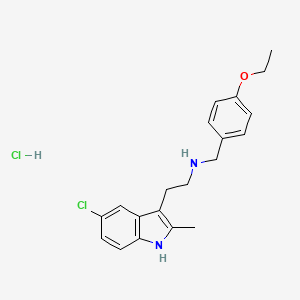 molecular formula C20H24Cl2N2O B2670743 2-(5-chloro-2-methyl-1H-indol-3-yl)-N-(4-ethoxybenzyl)ethanamine hydrochloride CAS No. 1351589-56-4
