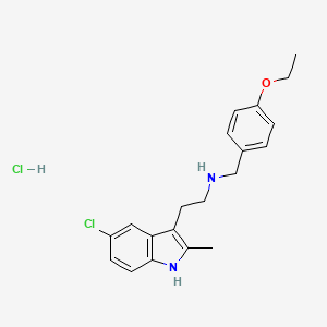 molecular formula C20H24Cl2N2O B2670743 2-(5-氯-2-甲基-1H-吲哚-3-基)-N-(4-乙氧基苯甲基)乙胺盐酸盐 CAS No. 1351589-56-4