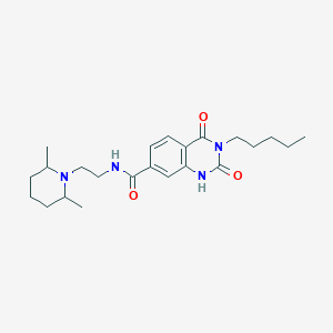 molecular formula C23H34N4O3 B2670748 N-(2-(2,6-dimethylpiperidin-1-yl)ethyl)-2,4-dioxo-3-pentyl-1,2,3,4-tetrahydroquinazoline-7-carboxamide CAS No. 892288-85-6