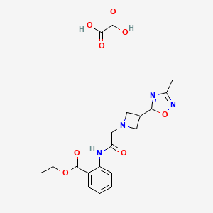 Ethyl 2-(2-(3-(3-methyl-1,2,4-oxadiazol-5-yl)azetidin-1-yl)acetamido)benzoate oxalate
