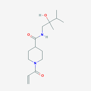 molecular formula C15H26N2O3 B2670754 N-(2-Hydroxy-2,3-dimethylbutyl)-1-prop-2-enoylpiperidine-4-carboxamide CAS No. 2361704-05-2