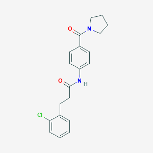 molecular formula C20H21ClN2O2 B267076 3-(2-chlorophenyl)-N-[4-(1-pyrrolidinylcarbonyl)phenyl]propanamide 