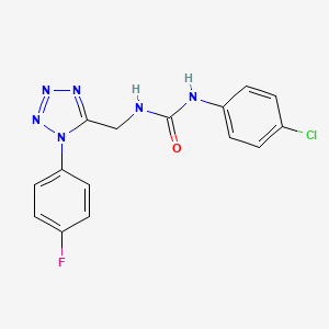 molecular formula C15H12ClFN6O B2670761 1-(4-chlorophenyl)-3-((1-(4-fluorophenyl)-1H-tetrazol-5-yl)methyl)urea CAS No. 942000-98-8