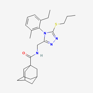 N-[[4-(2-ethyl-6-methylphenyl)-5-propylsulfanyl-1,2,4-triazol-3-yl]methyl]adamantane-1-carboxamide