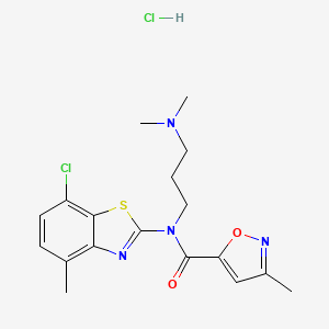 N-(7-chloro-4-methylbenzo[d]thiazol-2-yl)-N-(3-(dimethylamino)propyl)-3-methylisoxazole-5-carboxamide hydrochloride