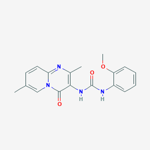 molecular formula C18H18N4O3 B2670777 1-(2,7-二甲基-4-氧代-4H-吡啶并[1,2-a]嘧啶-3-基)-3-(2-甲氧基苯基)脲 CAS No. 1060350-90-4