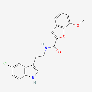 molecular formula C20H17ClN2O3 B2670778 N-[2-(5-氯-1H-吲哚-3-基)乙基]-7-甲氧基-1-苯并呋喃-2-甲酰胺 CAS No. 951967-12-7