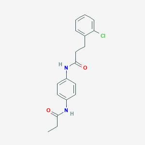 molecular formula C18H19ClN2O2 B267078 3-(2-chlorophenyl)-N-[4-(propionylamino)phenyl]propanamide 