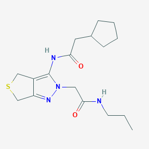 2-cyclopentyl-N-(2-(2-oxo-2-(propylamino)ethyl)-4,6-dihydro-2H-thieno[3,4-c]pyrazol-3-yl)acetamide
