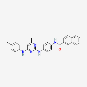 molecular formula C29H25N5O B2670784 N-(4-((4-methyl-6-(p-tolylamino)pyrimidin-2-yl)amino)phenyl)-2-naphthamide CAS No. 923173-22-2