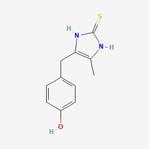 molecular formula C11H12N2OS B2670785 4-[(5-Methyl-2-thioxo-4-imidazolin-4-yl)methyl]phenol CAS No. 857812-21-6