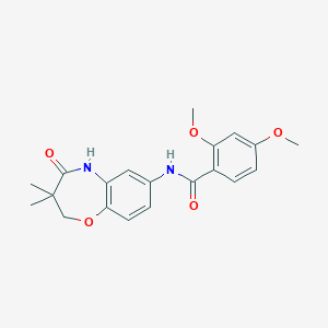 molecular formula C20H22N2O5 B2670786 N-(3,3-dimethyl-4-oxo-2,3,4,5-tetrahydrobenzo[b][1,4]oxazepin-7-yl)-2,4-dimethoxybenzamide CAS No. 921523-90-2