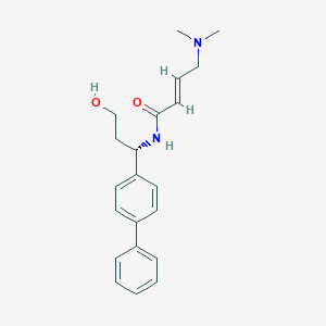 (E)-4-(Dimethylamino)-N-[(1S)-3-hydroxy-1-(4-phenylphenyl)propyl]but-2-enamide