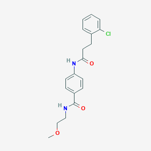 molecular formula C19H21ClN2O3 B267079 4-{[3-(2-chlorophenyl)propanoyl]amino}-N-(2-methoxyethyl)benzamide 