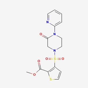 molecular formula C15H15N3O5S2 B2670790 Methyl 3-((3-oxo-4-(pyridin-2-yl)piperazin-1-yl)sulfonyl)thiophene-2-carboxylate CAS No. 2309342-31-0