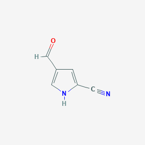 molecular formula C6H4N2O B2670793 4-formyl-1H-pyrrole-2-carbonitrile CAS No. 66832-11-9