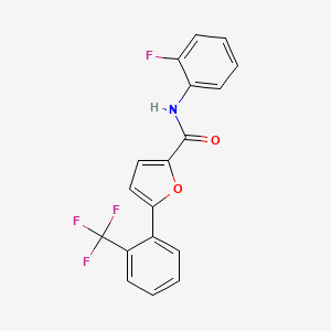 molecular formula C18H11F4NO2 B2670796 N-(2-fluorophenyl)-5-[2-(trifluoromethyl)phenyl]furan-2-carboxamide CAS No. 622806-87-5