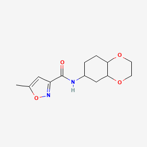 molecular formula C13H18N2O4 B2670799 5-甲基-N-(八氢苯并[b][1,4]二氧杂环己烷-6-基)异噁唑-3-甲酰胺 CAS No. 1902894-50-1