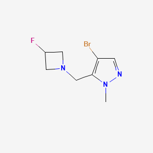 molecular formula C8H11BrFN3 B2670801 4-Bromo-5-[(3-fluoroazetidin-1-yl)methyl]-1-methylpyrazole CAS No. 1864432-85-8