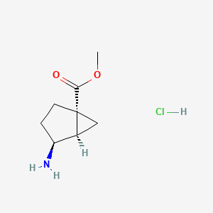 molecular formula C8H14ClNO2 B2670806 Methyl (1R,4S,5R)-4-aminobicyclo[3.1.0]hexane-1-carboxylate;hydrochloride CAS No. 2137559-72-7