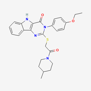 3-(4-ethoxyphenyl)-2-((2-(4-methylpiperidin-1-yl)-2-oxoethyl)thio)-3H-pyrimido[5,4-b]indol-4(5H)-one