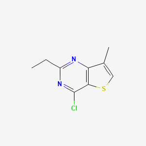 molecular formula C9H9ClN2S B2670817 4-氯-2-乙基-7-甲基噻吩并[3,2-d]嘧啶 CAS No. 1388056-60-7